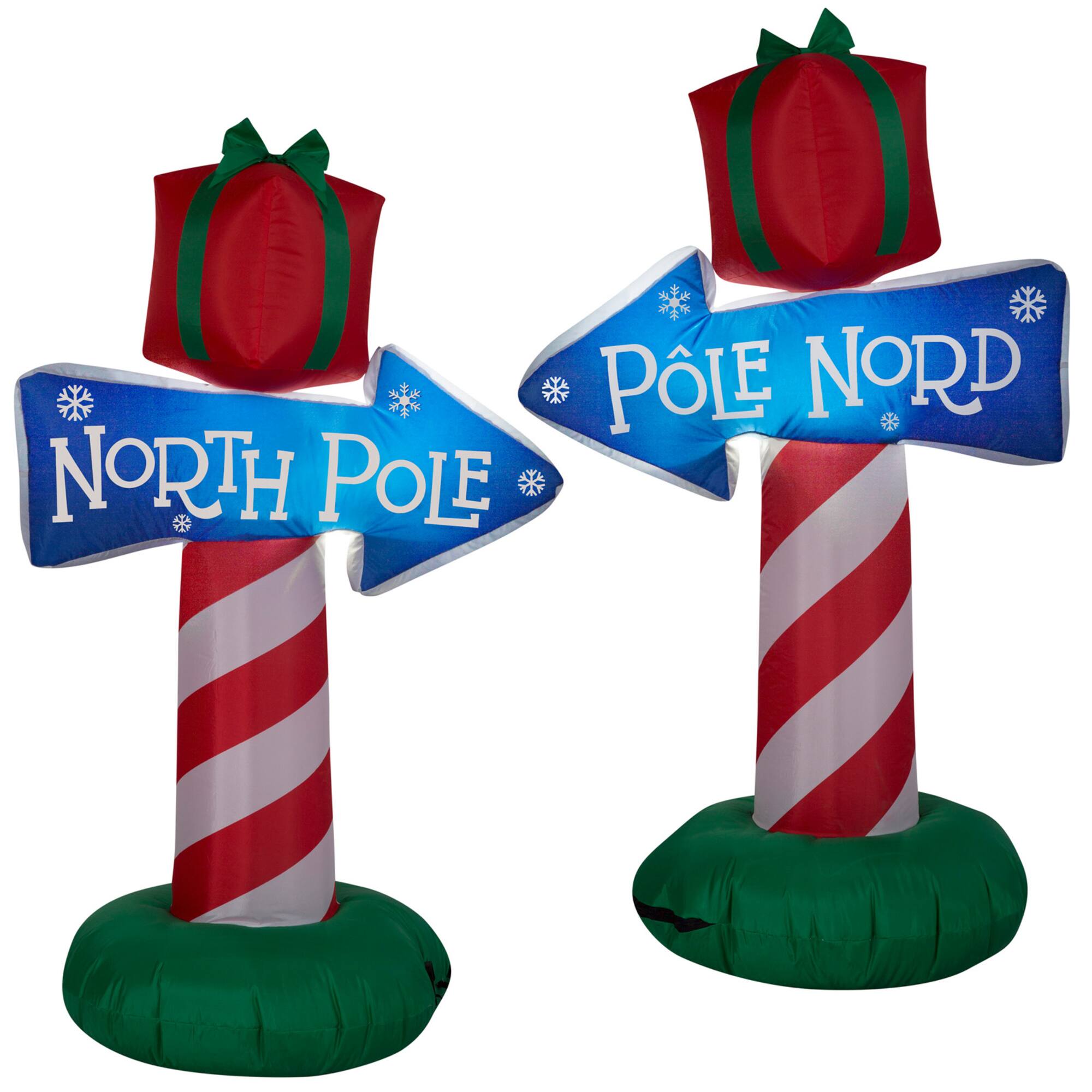 3.5ft. Airblown® Inflatable Christmas North Pole Whimsical Sign